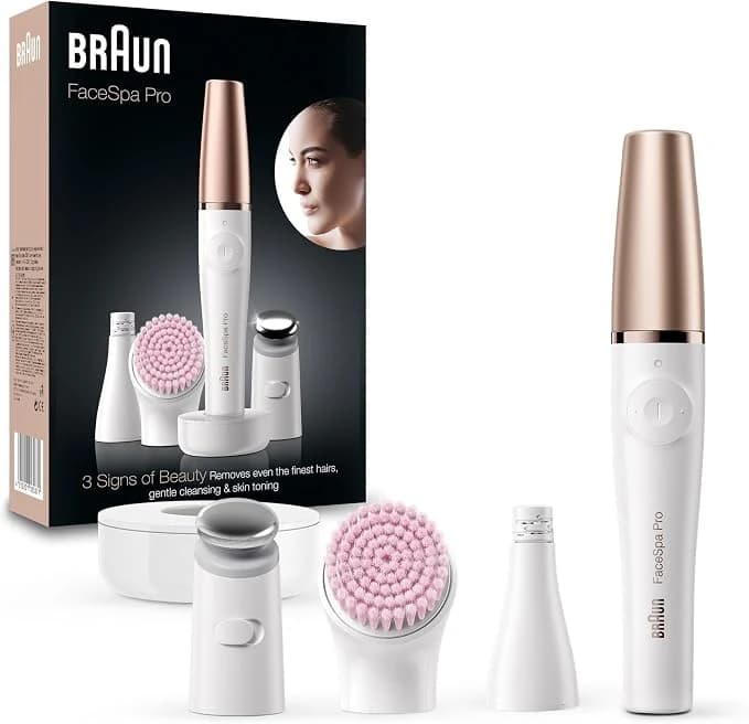 Braun FaceSpa Facial Epilator for Women, SE912, White/Bronze