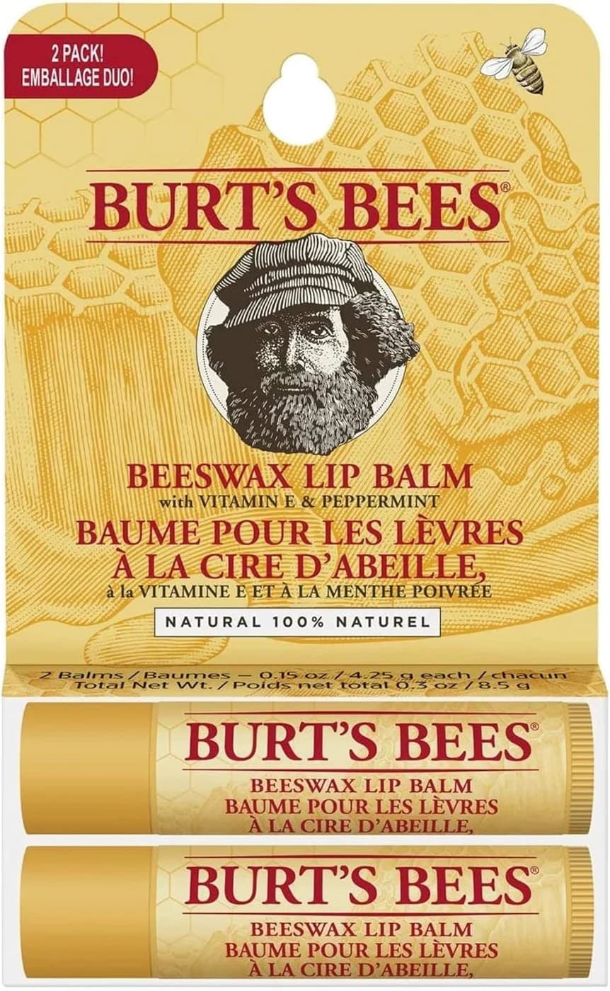 Burt's Bees Beeswax Lip Balm, 2x4.25g