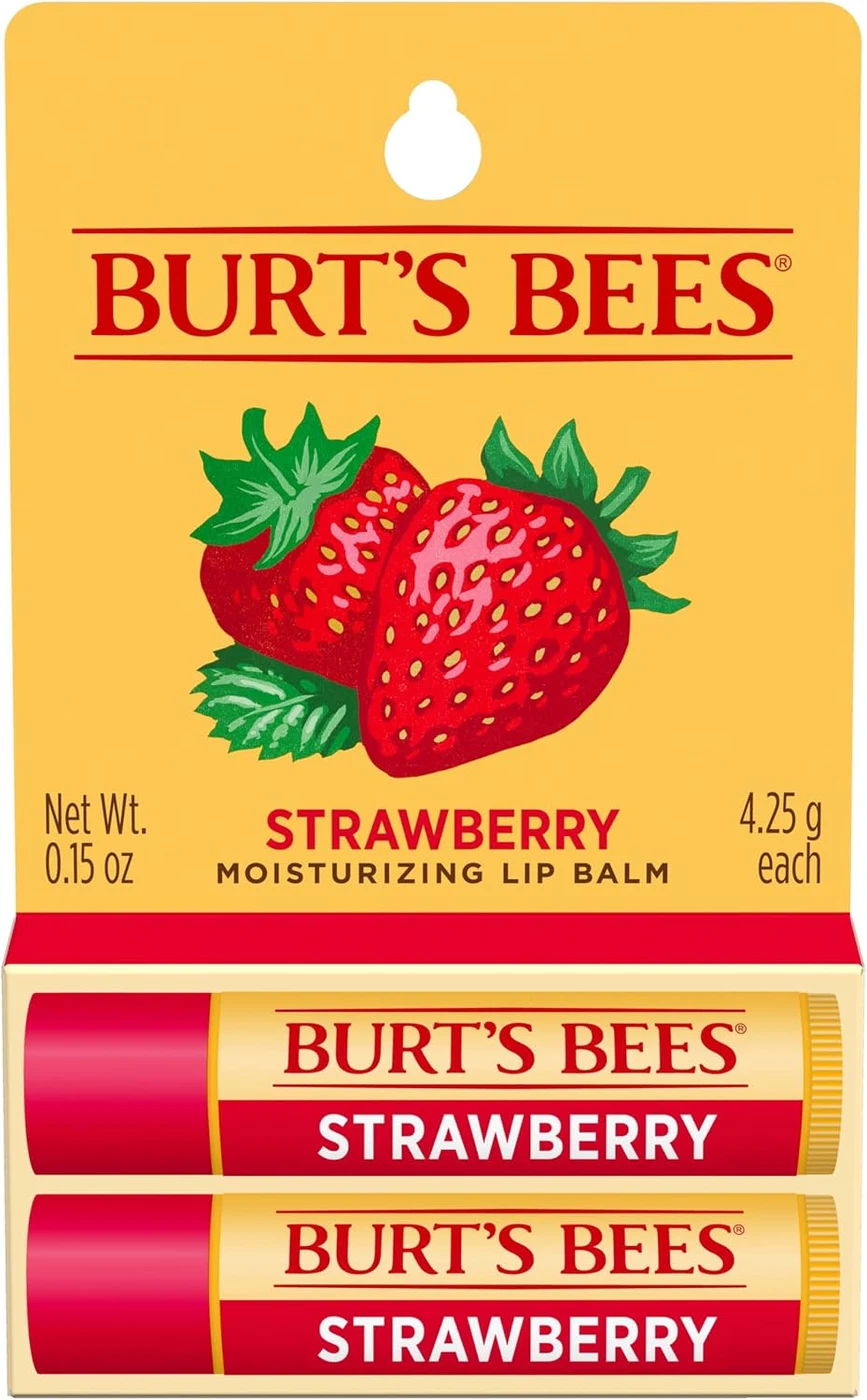 Burt's Bees Lip Balm, Strawberry, 2x4.25g