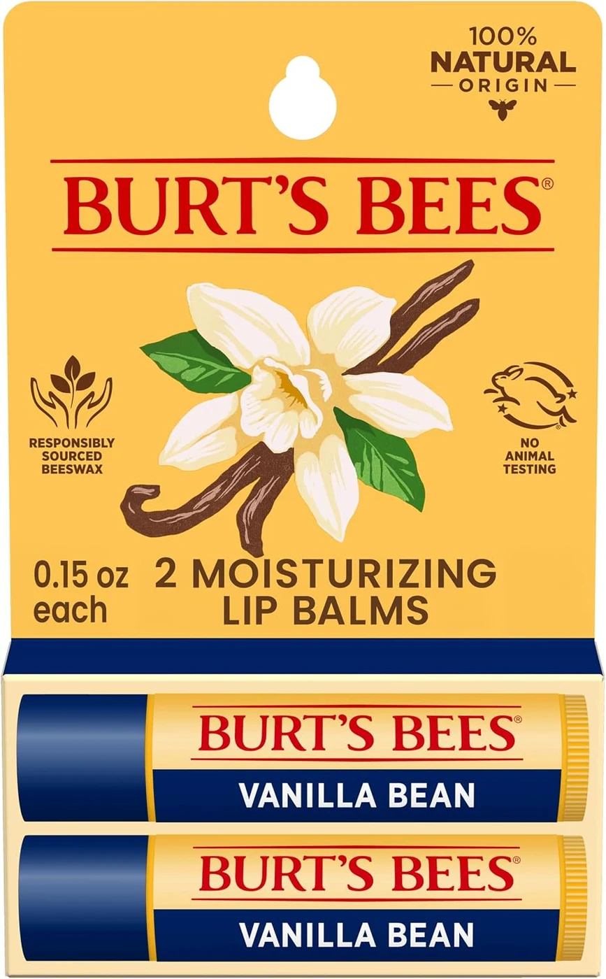 Burt's Bees Lip Balm, Vanilla Bean, 2x4.25g
