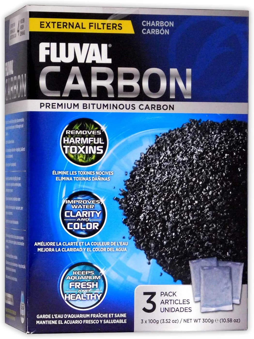 Fluval Carbon External Filters 100 g (3 Pack)