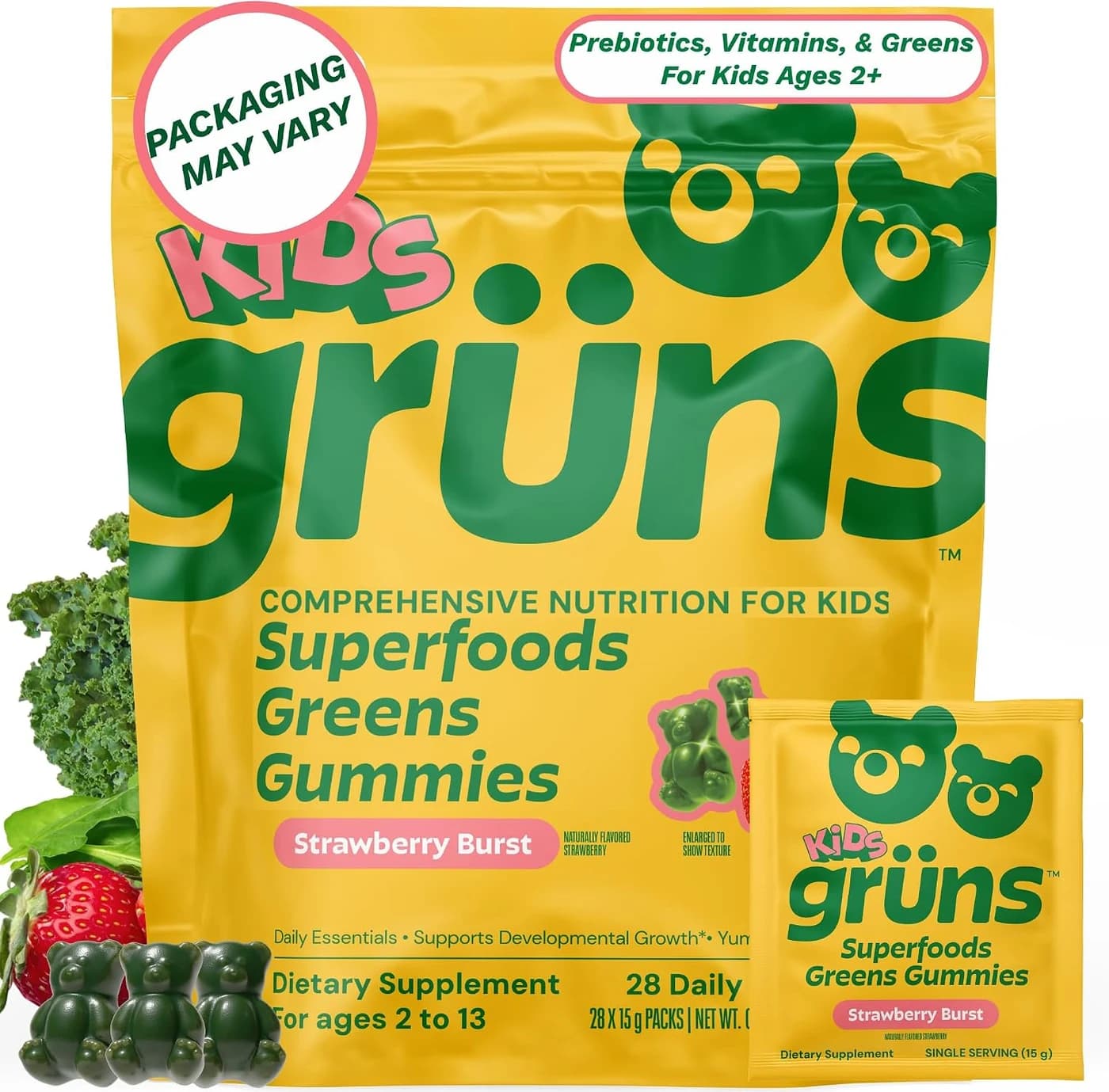Gruns Kids Superfoods Green Gummies 15 g - 28 Pack