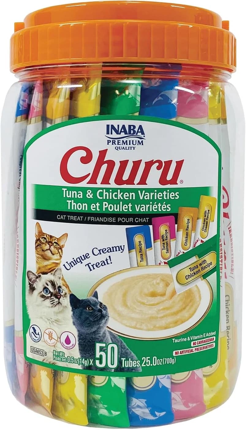 INABA Churu, Tuna & Chicken Variety Pack, 40 g x 50 Tubes