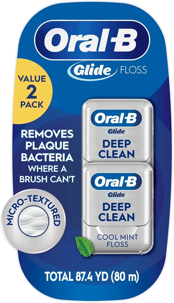 Oral-B Glide Pro-Health Deep Clean Dental Floss, Cool Mint, 2 Pack (2 x 40m)