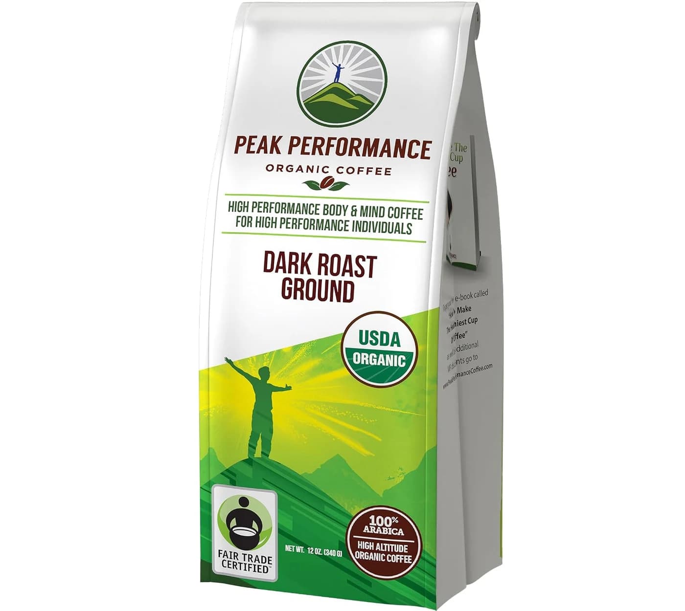 Peak Performance Organic Coffee, Dark Roast Ground, 340 g