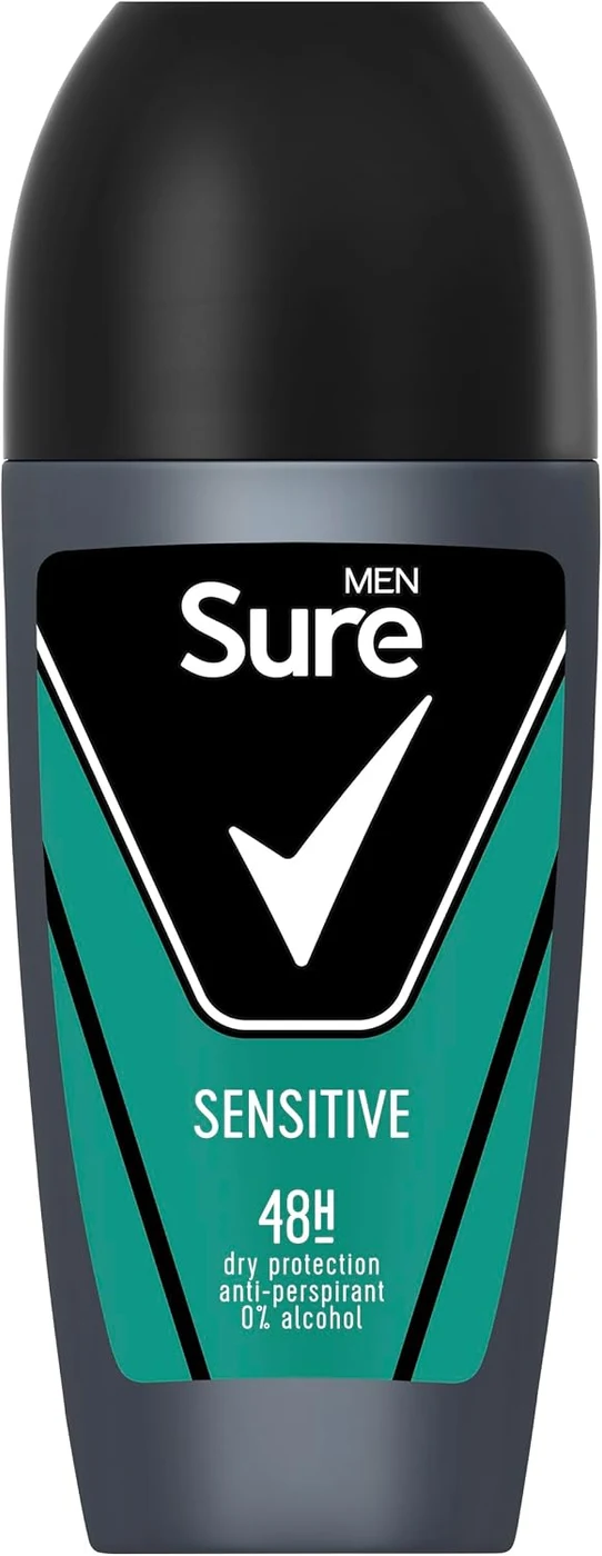 Sure Men Sensitive Anti-Perspirant Roll On Deodorant 50 ml (Pack of 6)