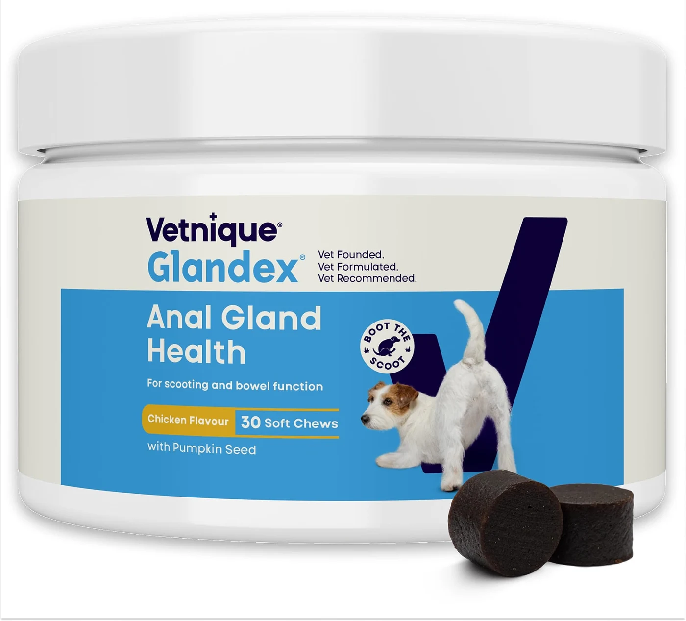 Vetnique Glandex Anal Gland Health, Chicken Flavour, 30 Soft Chews